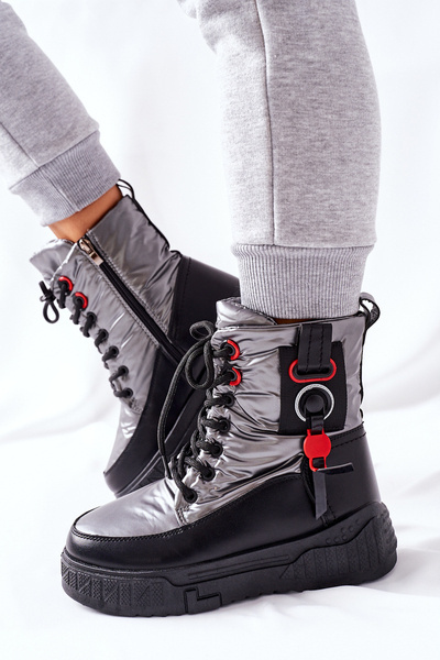 Dámské Snehule Boty Stříbrne Cascia