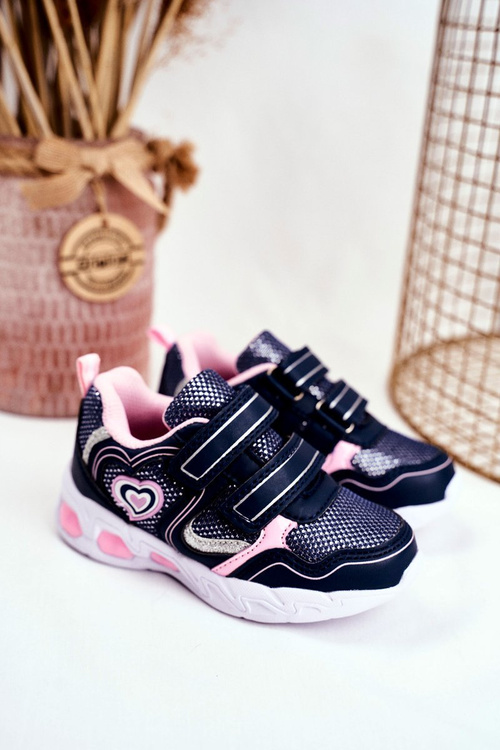 Dětská Sportovni Obuv Zářící Na Suchý Zip Tmavě modré Scarlet