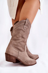Suede Boots Cowboy Boots Lewski Shoes 3198 Cappucino