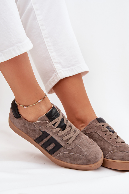 Dámske Semišové Tenisky Vinceza 79557 Tmavo Béžové