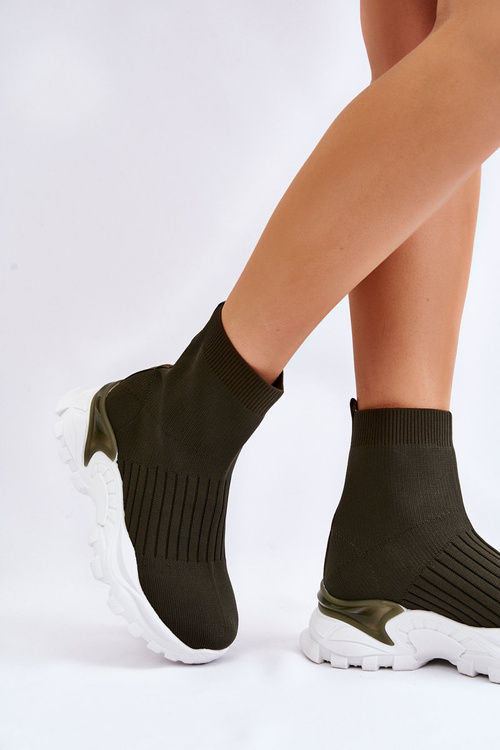 Dámska vysoká ponožková športová topánky zelená jovie