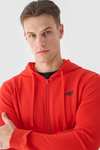 Pánska Tepláková Mikina Na Zips S Kapucňou Červená 4FWMM00TSWSM1466-60S