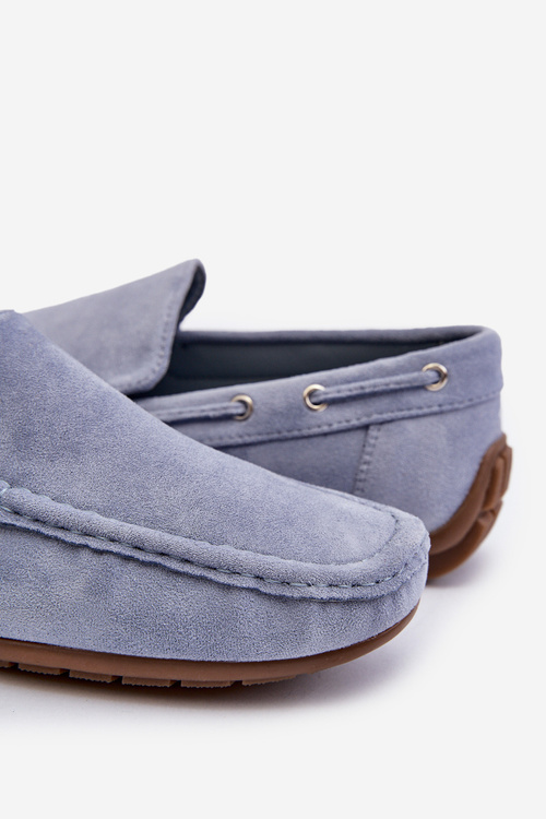 Mužské modré semišové slip-on mokasíny Rayan