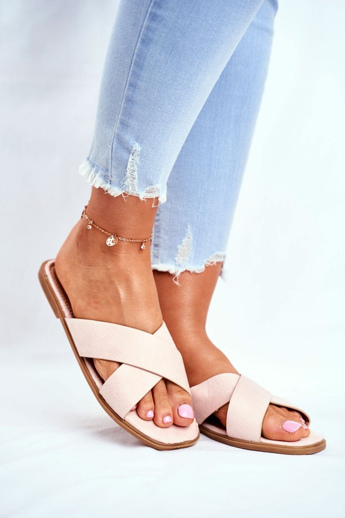 Dámské Nazouváky s Křížové pásky Béžové Philippines