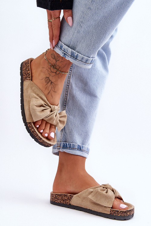 Papuče na korkovej podrážke svetlo béžové wendy