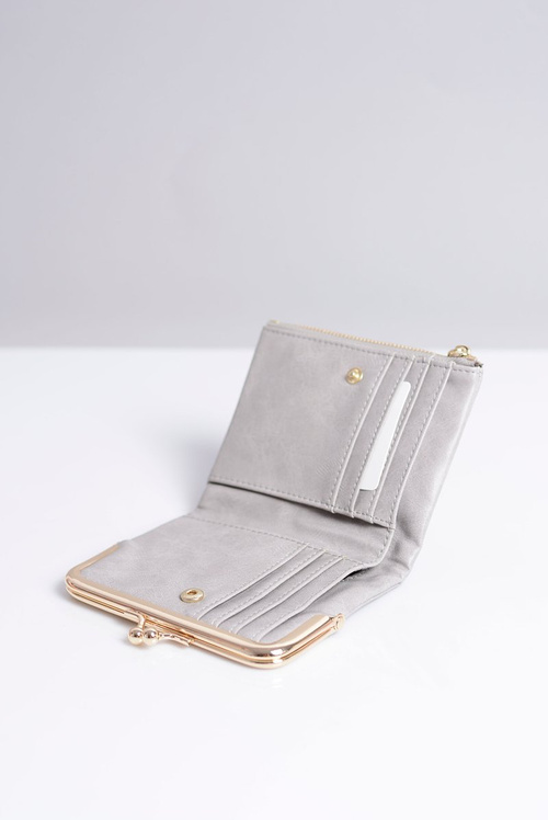 Mała Damska Szara Portmonetka