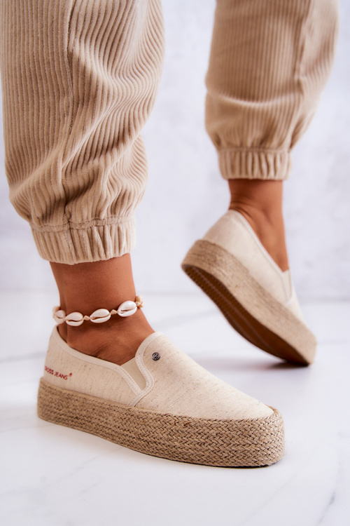 Dámské espadrilky na platformě Cross Jeans JJ2R4014C béžová