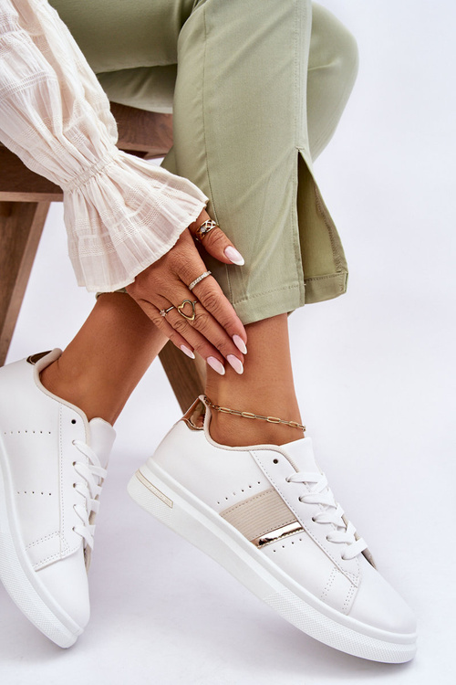 Dámské sportovní boty na platformě bílé Soris