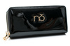 Veľká dámska čierna lakovaná nobo peňaženka