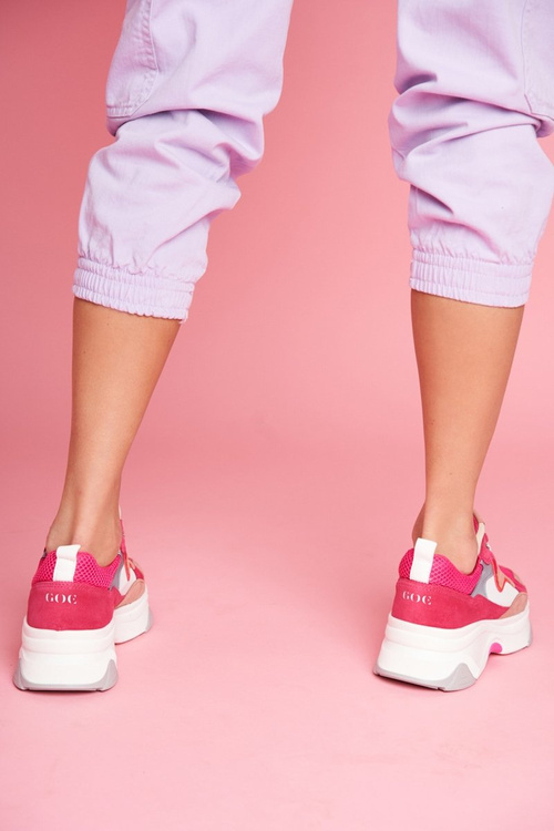 Dámska športová kožená topánky Goe Pink FF2N3010