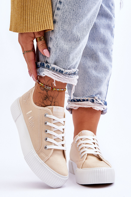 Pohodlné tenisky na platformě Lee Cooper LCW-23-31-1808L Béžove