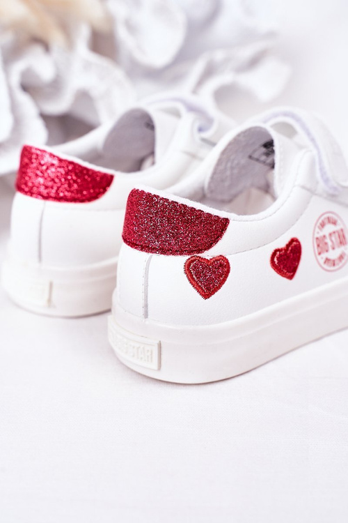 Veľká hviezda HH374001 tenisky s bielym koženým suchým zipsom