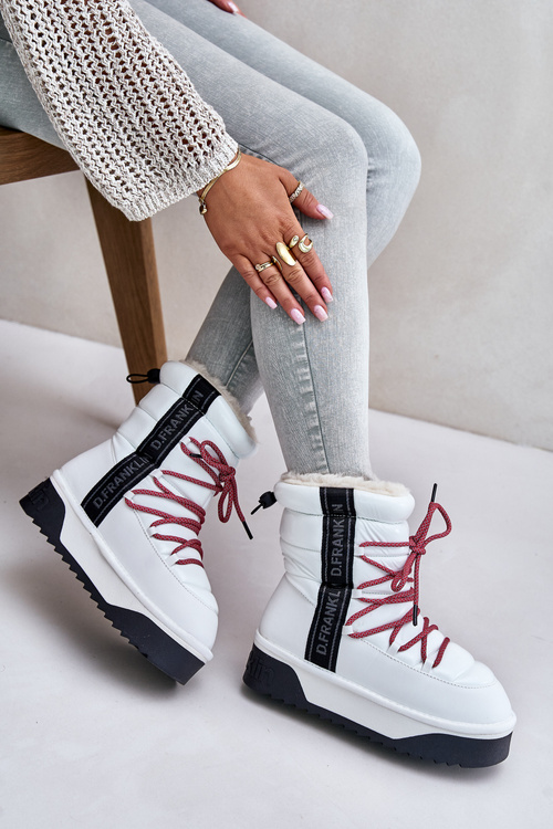 Dámské sněhule na tlusté podrážce veganské D.Franklin DFSH371007 bílé