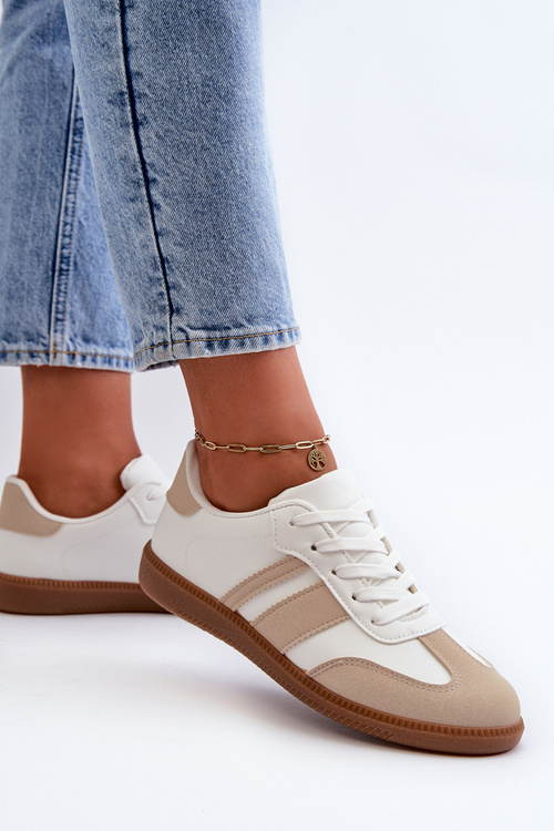 Dámské nízké tenisky z eko kůže béžové Dorvalia