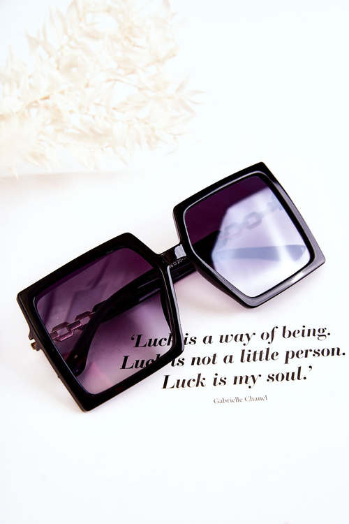 Veľké štvorcové slnečné okuliare V130043 čierne