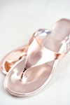 Lu Boo Metallic Flip -flops Pink Gold Faces II Specif.