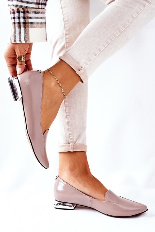 Mokasíny Na Stříbrným Podpatku Laura Messi 2013 Cappuccino