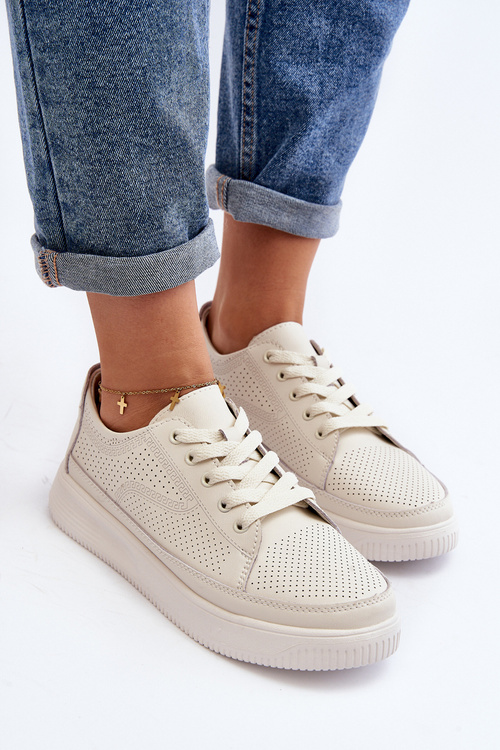 Dámske kožené športové tenisky Biele Failla