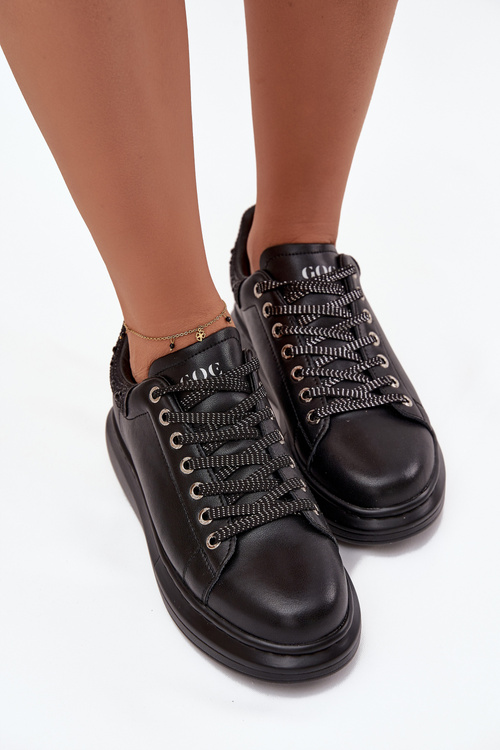 Dámské tenisky z pravé kůže GOE OO2N4004 Černé