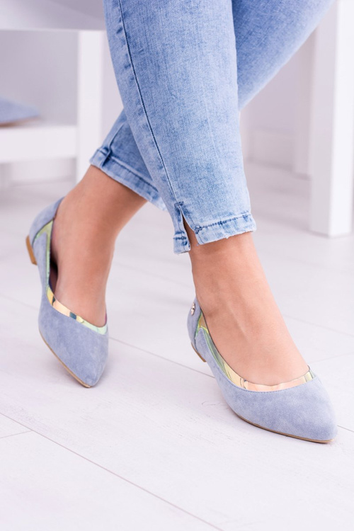 Lu Boo modré Transparentní holografické baleríny ve Spitz Lison