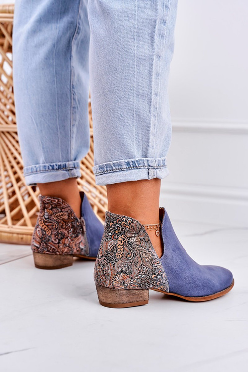 Dámska koža Maciejka Navy Blue Boots 04091-27