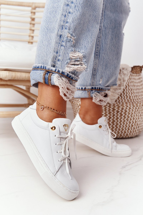 Dámské Kožené Tenisky Bílé Nicole 2640