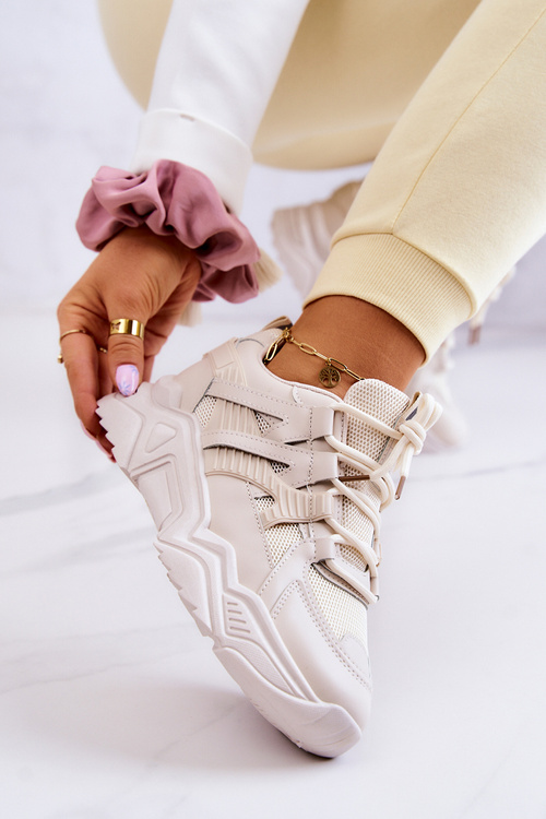 Ženské športové topánky tenisky béžové odvážne