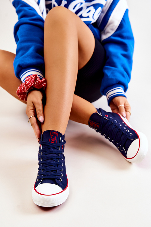 Vysoká veľká hviezda JJ274125 Navy Blue tenisky