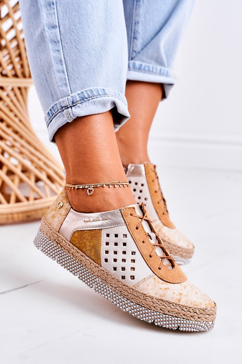 Dámske kožené topánky Maciejka Yellow 03339-44