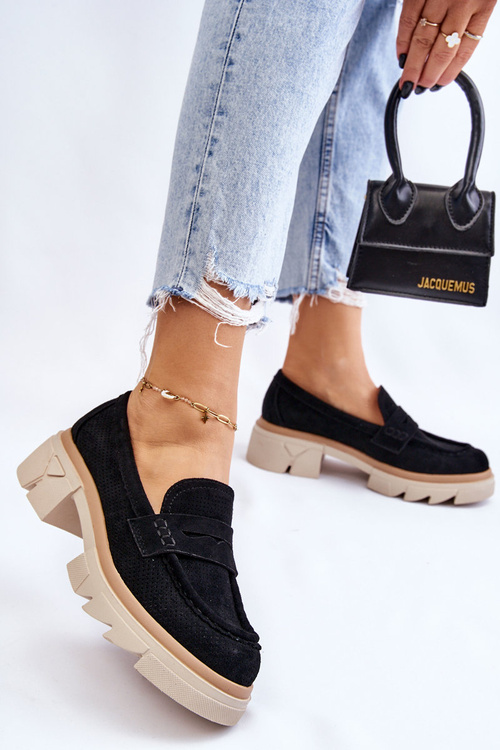 Dámské mokasíny s plochým podpatkem Černá Fletcher