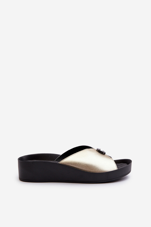 Dámske kožené papuče s ozdobou Zlaté S.Barski KV27-027