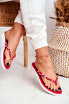 Dámske flip -flops flip -flops spletený peggie červený pás