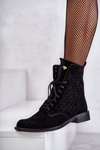 Čipky -upové semišové topánky Nicole 2751 čierna