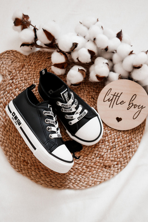 Dětské kožené tenisky BIG STAR KK374043 Černý a bílý