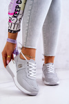 Dámská kůže sportovní obuv Sneakers Šedá Loissa