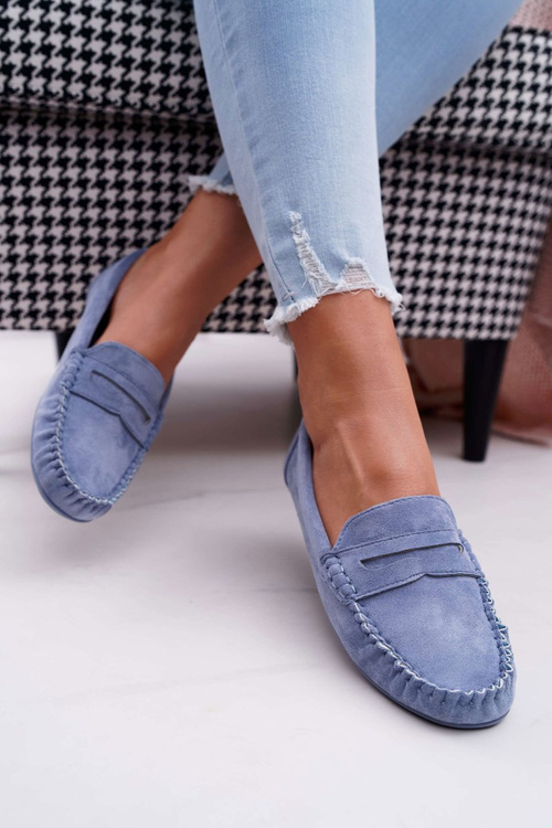 Dámské Semišové Mokasíny modré Bolero