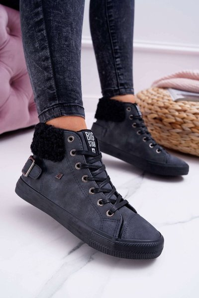 Dámské Tenisky Big Star Vysoké zateplené Černé EE274080