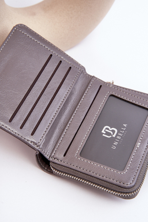 Dámske lakované portfólio portmonette s ekologickým sivým zadaním