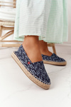 Espadrilles na spletenej platforme veľká hviezda AA274628 Navy Blue