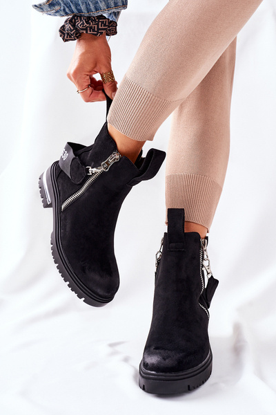 Teplé Boty Se Zapínáním Na Zip Černé Cortona