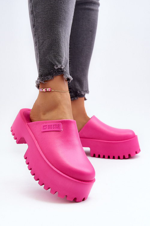 Dámské Žabky Na Masivní Podrážce Big Star NN274019 Fuksja