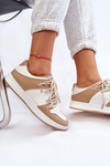 Dámska klasická dvojosúvacia športová topánka Jella White-Beige