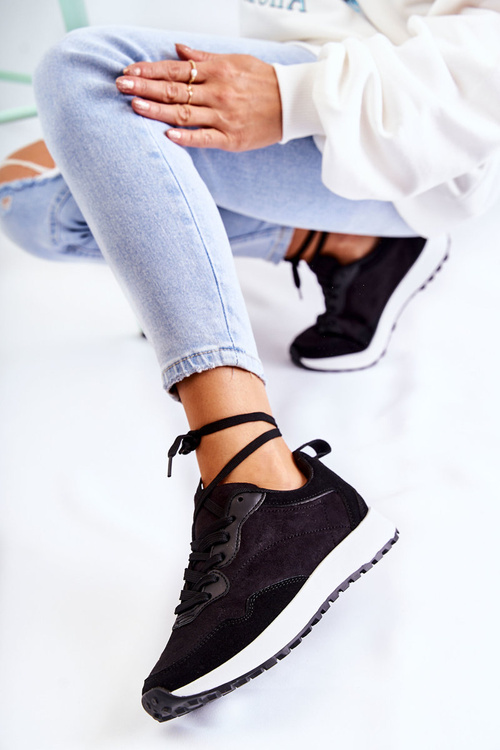 Dámske čierne semišové športové topánky nayla