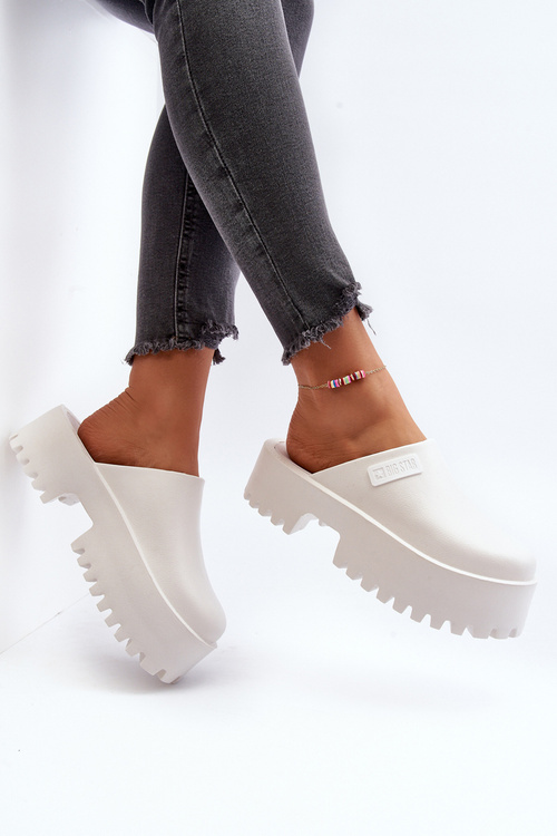 Dámské Žabky Na Masivní Podrážce Big Star NN274015 Bílé