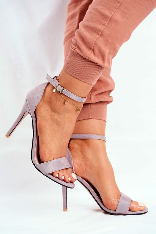 Semišové Sandály Na Podpatku Šedé Liberty