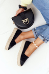 Espadrilles na platforme Straw S. Barski Czarne