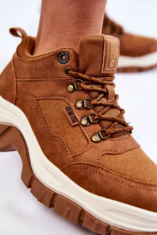 Dámska trekkingová obuv Pamäť pena Veľká hviezda kk274362 hnedá