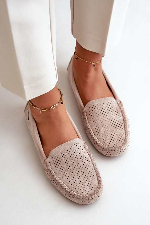 Dámské mokasíny z ekologického semiše v klasickém béžovém provedení Serceria