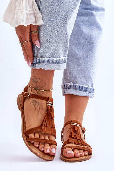 Dámske sandále byt semiš boho hnedé lucy