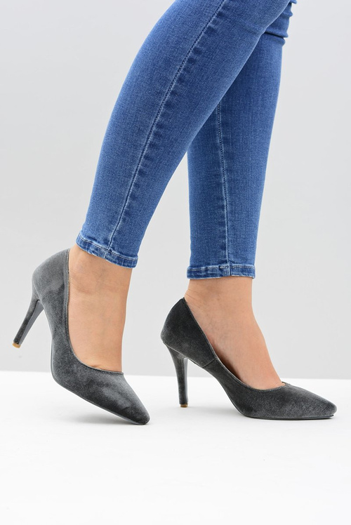 Dámske podpätky lu boo šedý zamat